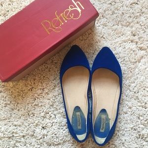 Velvet Pointed Toe Flats 8.5